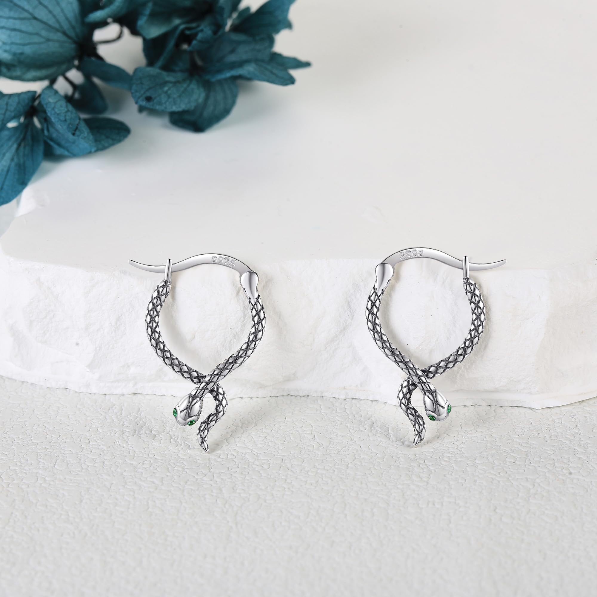Hoop Earrings for Women Snake/Bee/Butterfly/Otter/Mushroom/Celtic Knot Gifts 925 Sterling Silver Hoop Earrings Jewelry Gifts for Women Mother Mom - Image 3