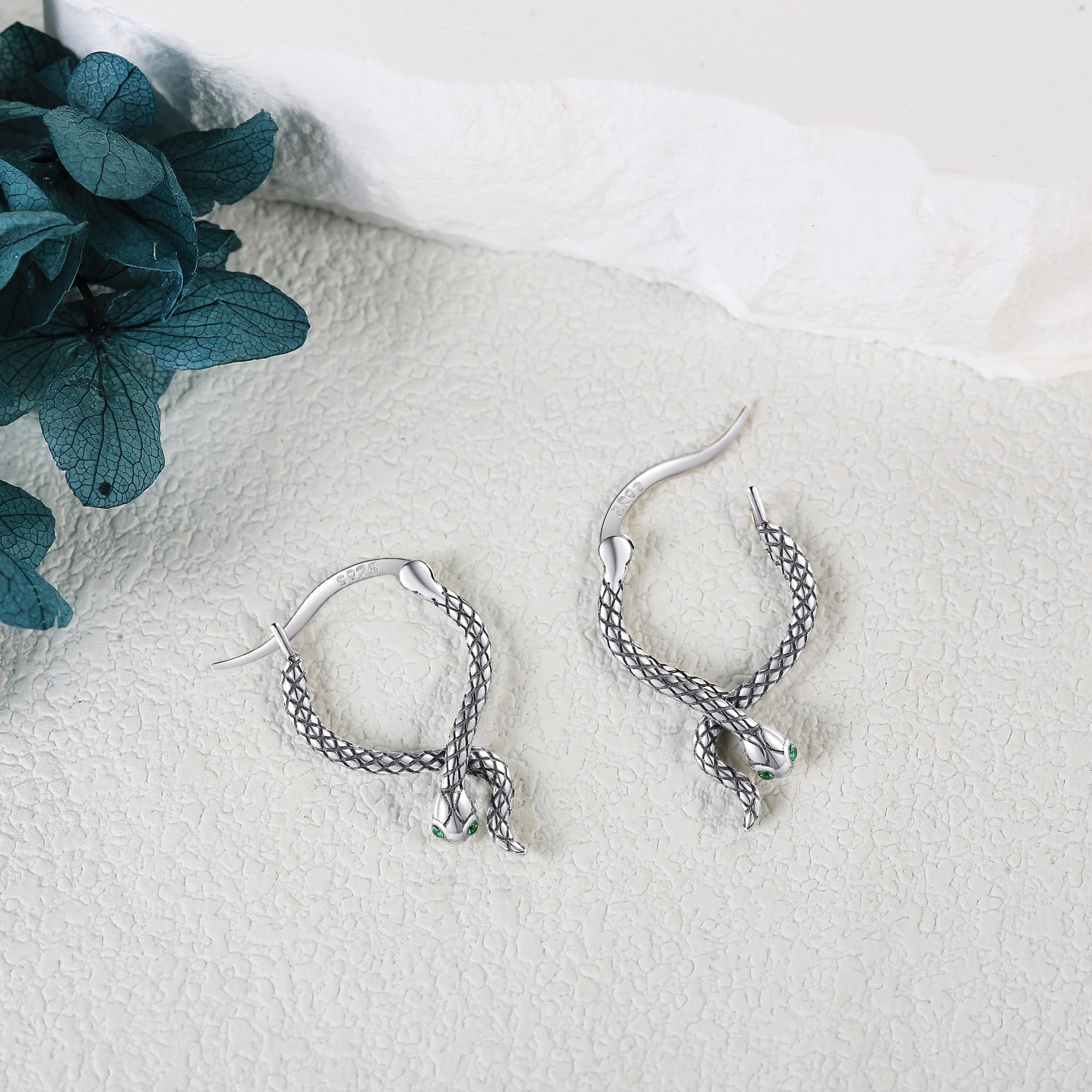Hoop Earrings for Women Snake/Bee/Butterfly/Otter/Mushroom/Celtic Knot Gifts 925 Sterling Silver Hoop Earrings Jewelry Gifts for Women Mother Mom - Image 4