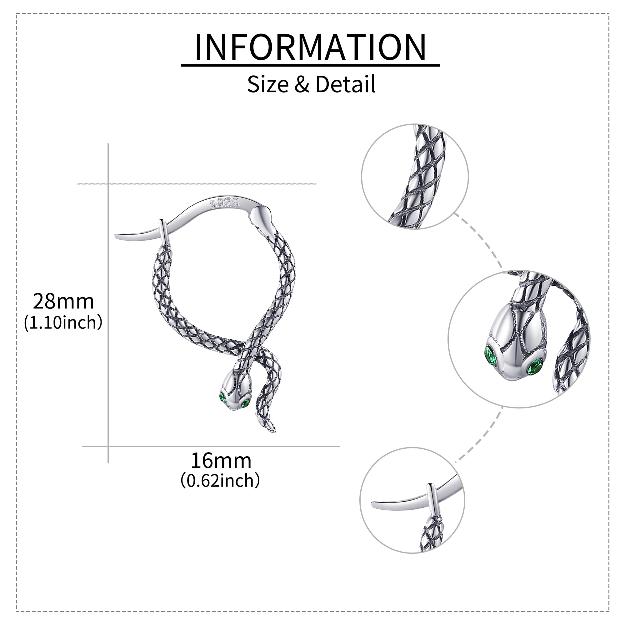 Hoop Earrings for Women Snake/Bee/Butterfly/Otter/Mushroom/Celtic Knot Gifts 925 Sterling Silver Hoop Earrings Jewelry Gifts for Women Mother Mom - Image 5