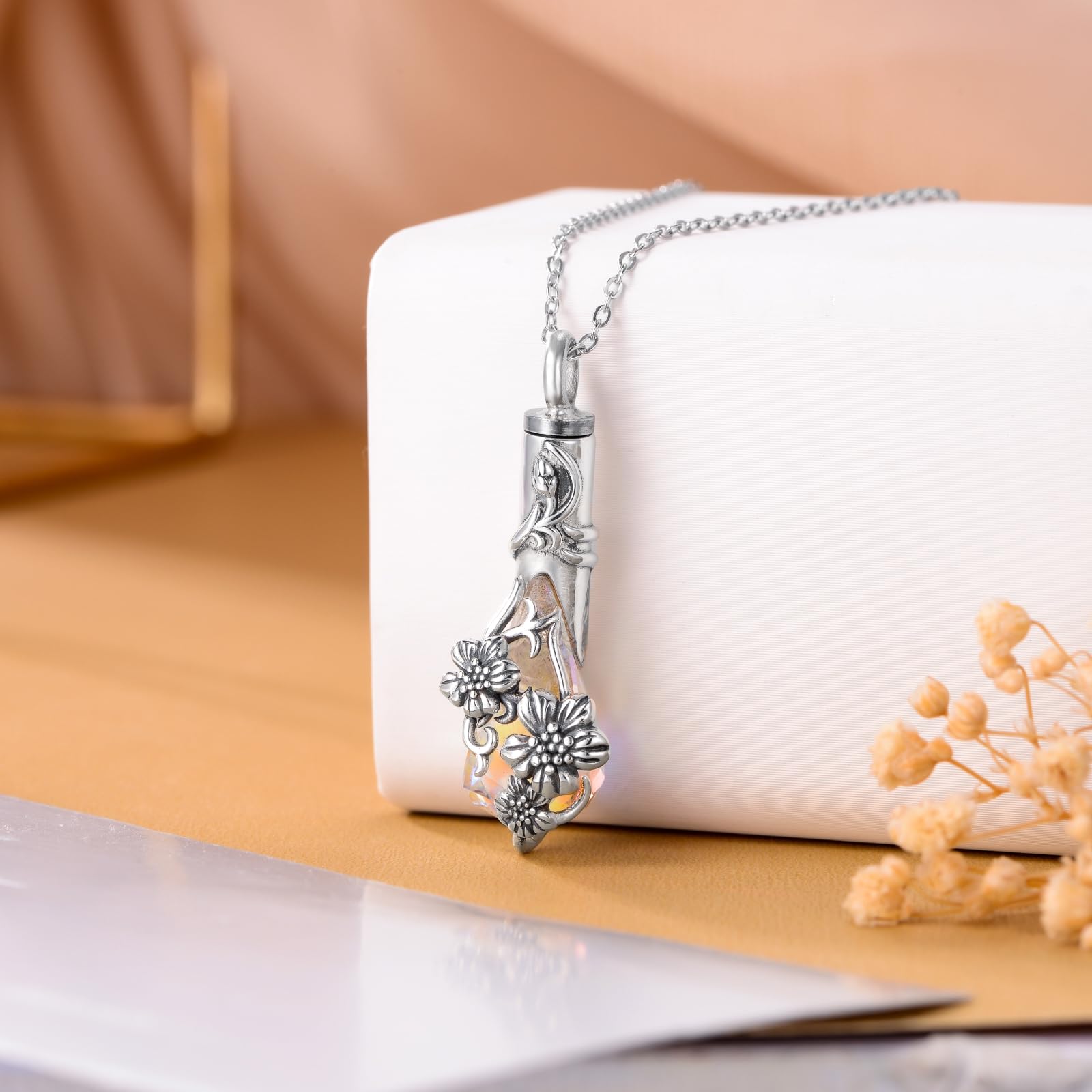 MONGAS Arrowhead/Celtic Knot/Tree of Life/Cherry Blossom Urn Necklace Sterling Silver Created Turquoise Arrowhead Pendant Arrow Viking Jewelry for Men - Image 5