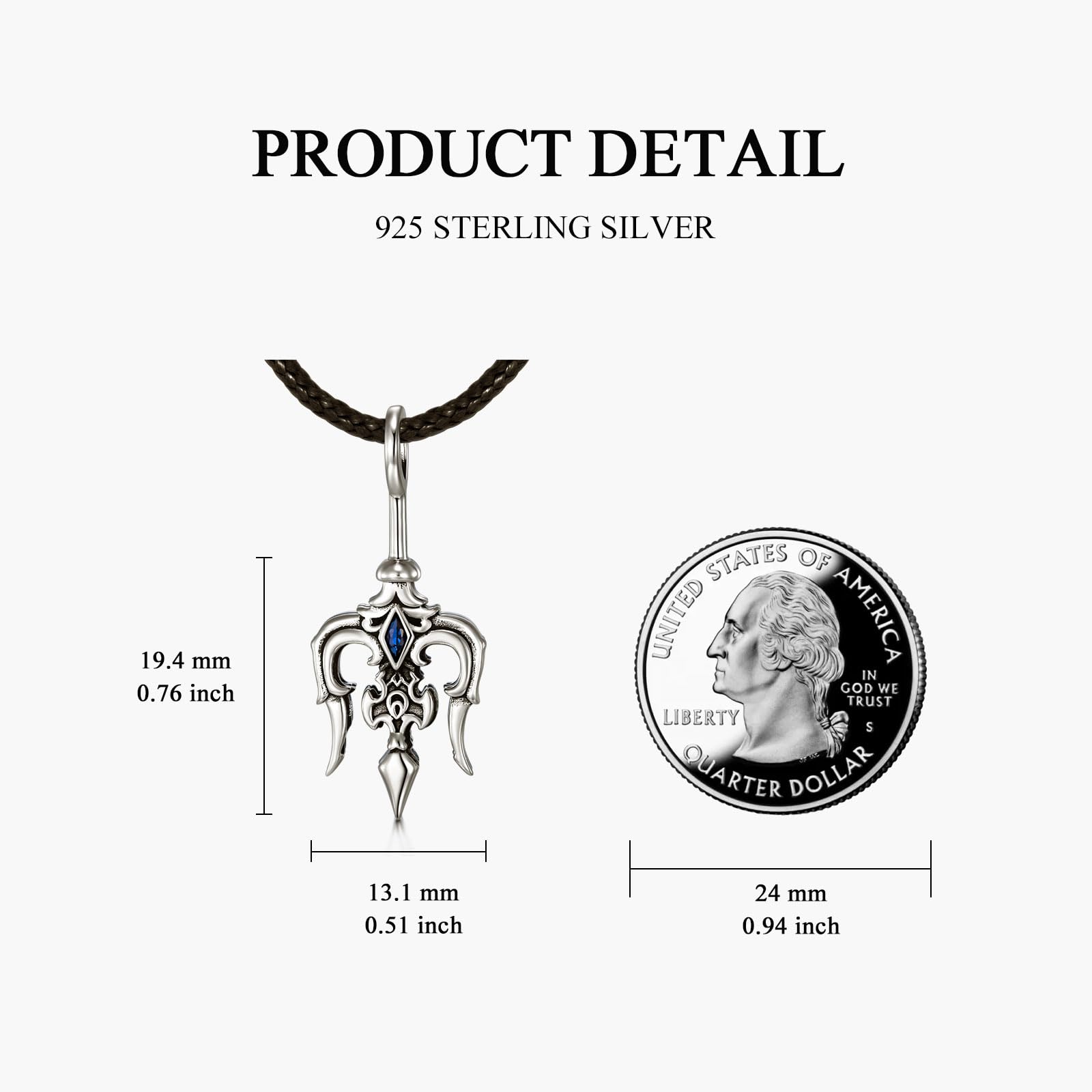 MONGAS Baphomet/Trident/Pentagram/Anubis/Prince Symbol/Dumbbell/Apollo/Compass/Therian Necklace Sterling Silver Baphomet Pendant Satanic Jewelry Necklace For Womens - Image 3
