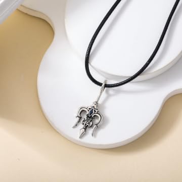 MONGAS Baphomet/Trident/Pentagram/Anubis/Prince Symbol/Dumbbell/Apollo/Compass/Therian Necklace Sterling Silver Baphomet Pendant Satanic Jewelry Necklace For Womens - Image 4