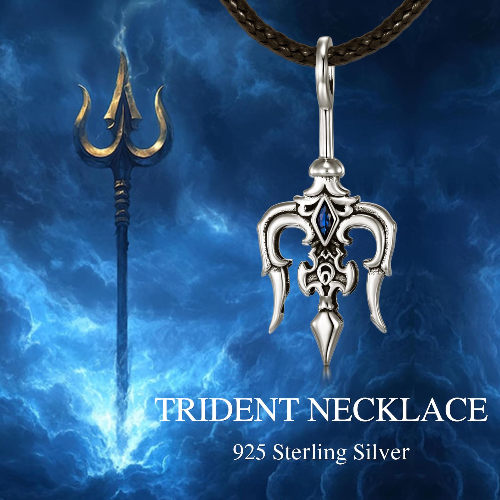 MONGAS Baphomet/Trident/Pentagram/Anubis/Prince Symbol/Dumbbell/Apollo/Compass/Therian Necklace Sterling Silver Baphomet Pendant Satanic Jewelry Necklace For Womens - Image 6