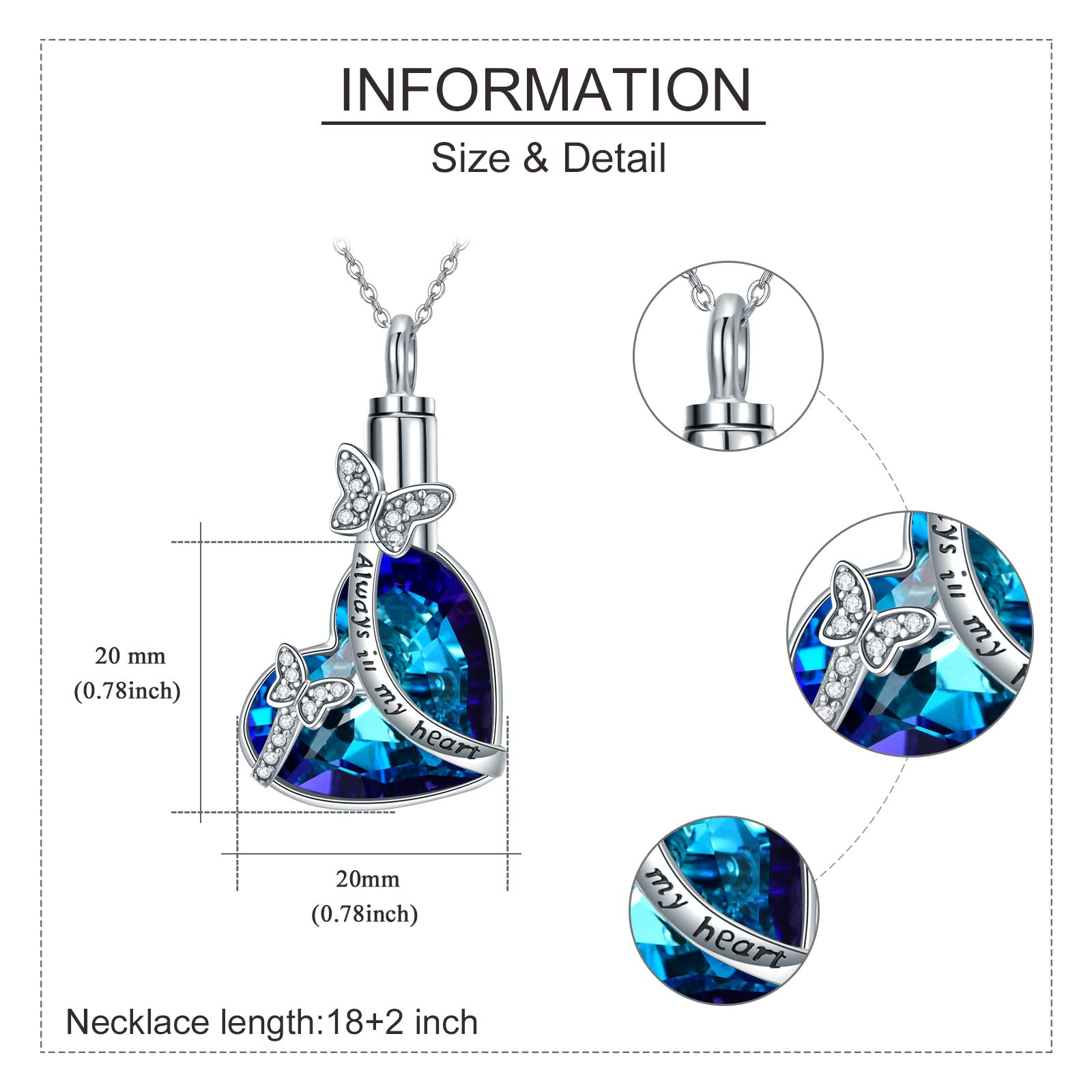 MONGAS Butterfly Urn Necklaces for Ashes of Loved Ones 925 Sterling Silver Cremation Celtic Butterfly Jewelry for Women Memorial Remembrance Gift for Loss - Image 3