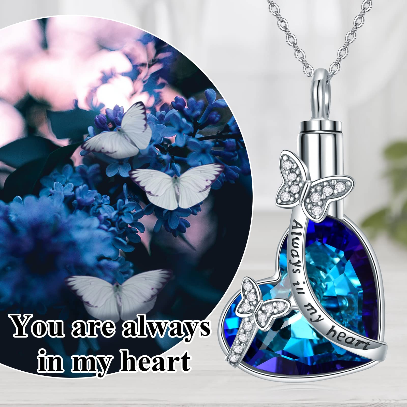 MONGAS Butterfly Urn Necklaces for Ashes of Loved Ones 925 Sterling Silver Cremation Celtic Butterfly Jewelry for Women Memorial Remembrance Gift for Loss - Image 6