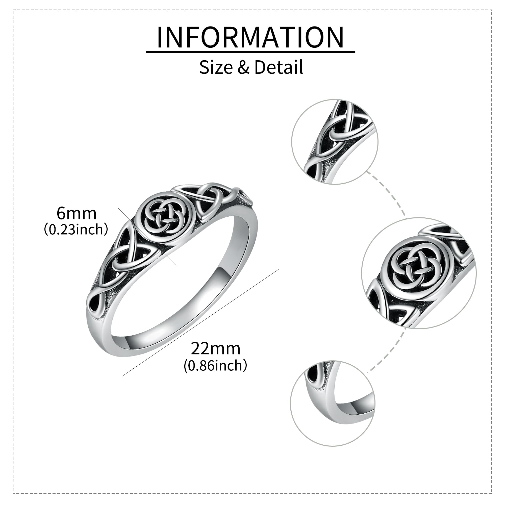 MONGAS Celtic/Bee Spoon/Tree of Life Rings for Women Sterling Silver Celtic Knot Ring Jewelry Gifts for Women - Image 6