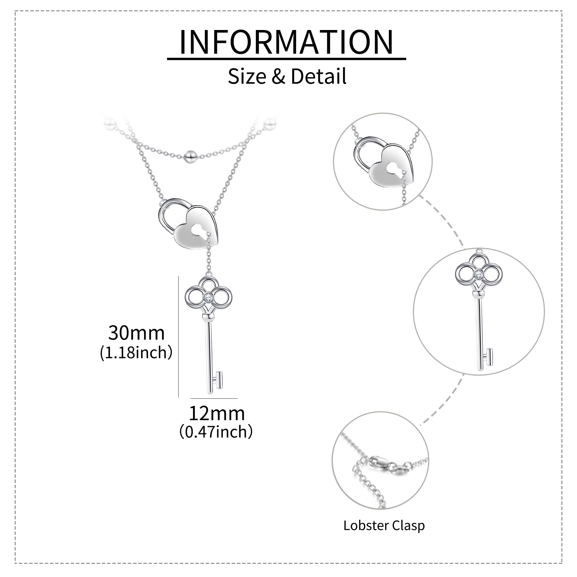 MONGAS Cowboy Boot/Lock and Key/Nurse/Cross Black/Snowflake/Music/Pearl/Penguin/Sunflower Necklace for Women Sterling Silver Layered Pendant Necklace for Women - Image 5