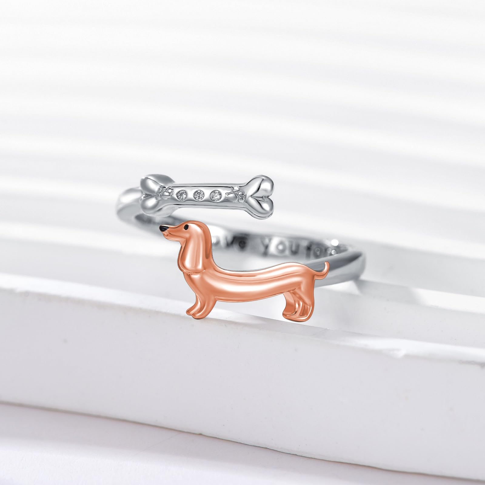 MONGAS Dachshund Sterling Silver Adjustable Ring Dog Dachshund Jewelry for Women - Image 4