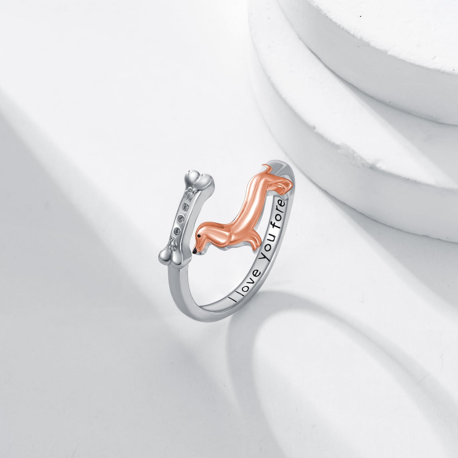 MONGAS Dachshund Sterling Silver Adjustable Ring Dog Dachshund Jewelry for Women - Image 5