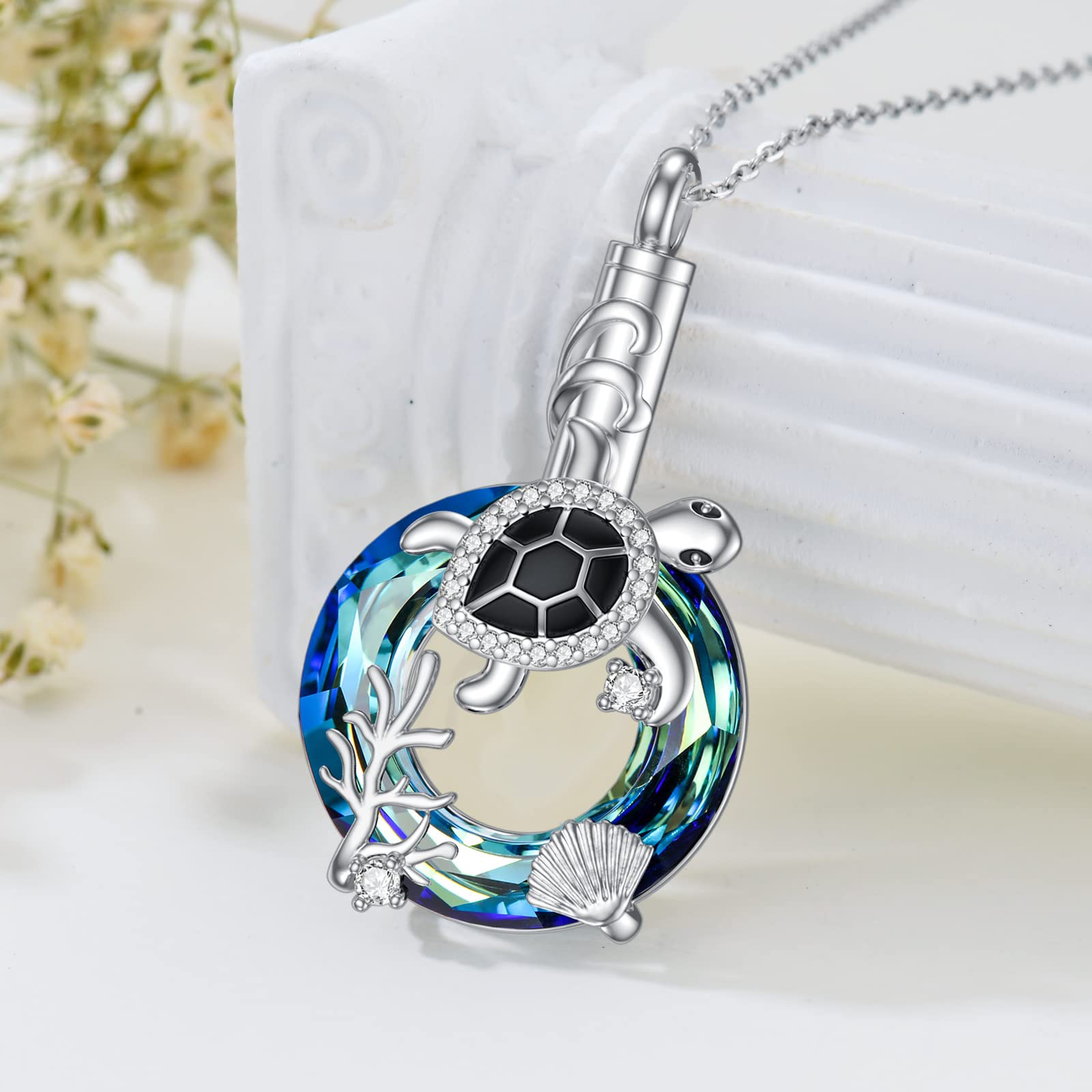 MONGAS Hummingbird/Turtle/Cat/Sloth/Cardinal/Phoenix Urn Necklace for Ashes for Women 925 Sterling Silver Cute Animal Cremation Jewelry Remembrance Gift for Loss - Image 5