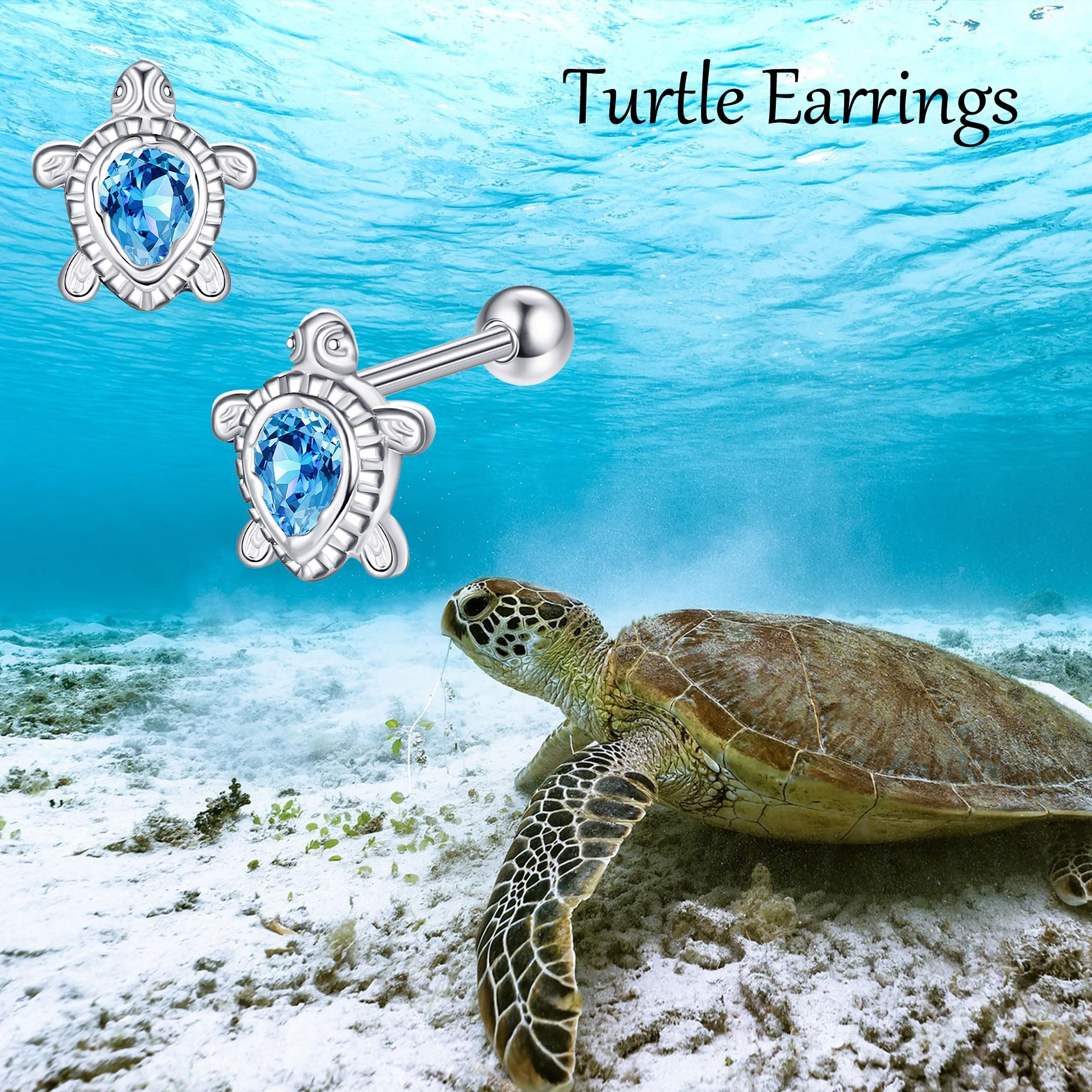 MONGAS Lotus/Cherry/Turtle/Seahorse/Ladybug/Daisy/Spike/Horse/Dachshund/Pickleball/Dragon/Earrings Sterling Silver Screw Back Stud Earrings Jewelry for Women - Image 6