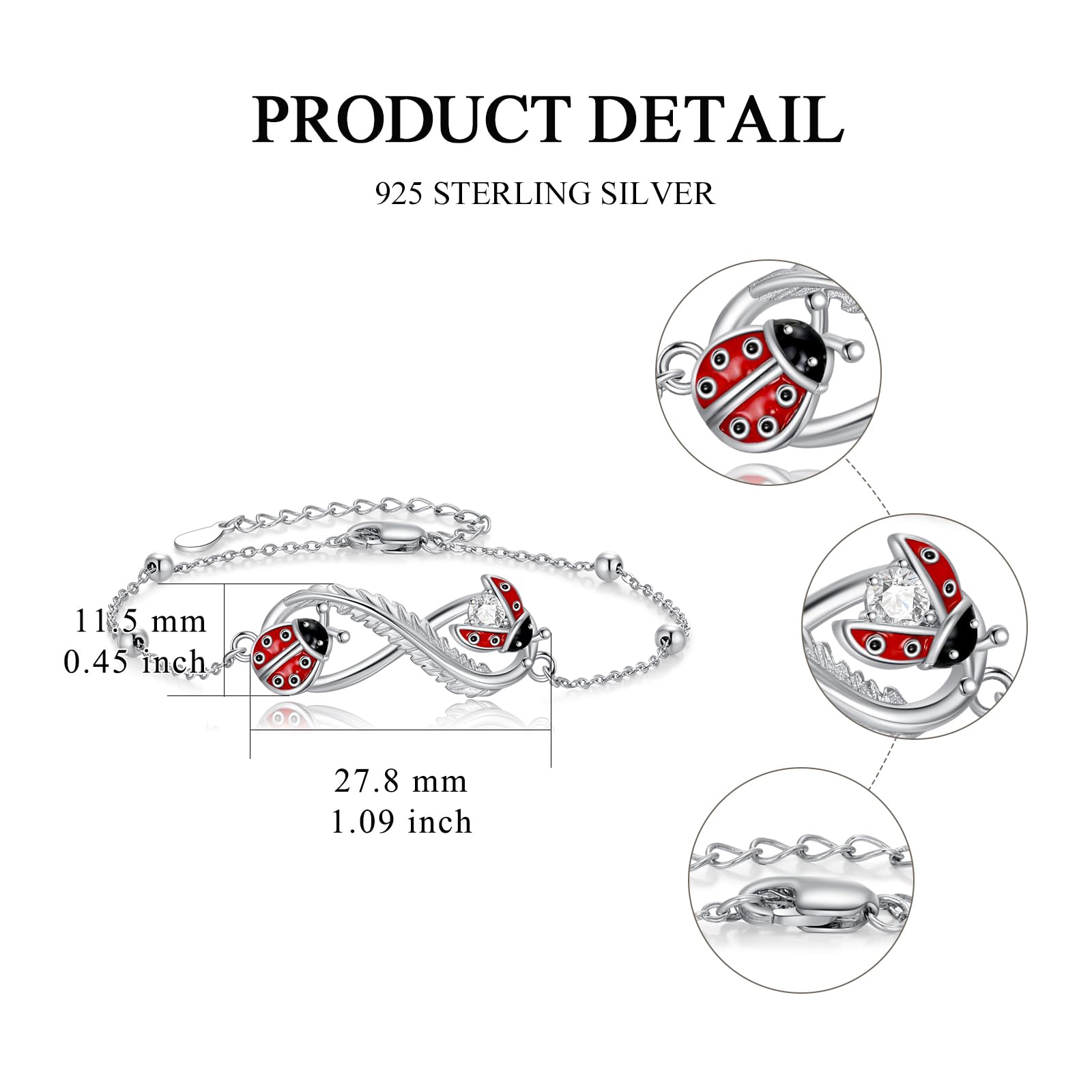 MONGAS Shark/Lotus/Wave/Four Leaf Clover/Daisy/Dragonfly/Compass Bracelet Sterling Silver flower/Scottish Thistle/Elephant/Tennis Ball Bracelet Jewelry for Women - Image 3