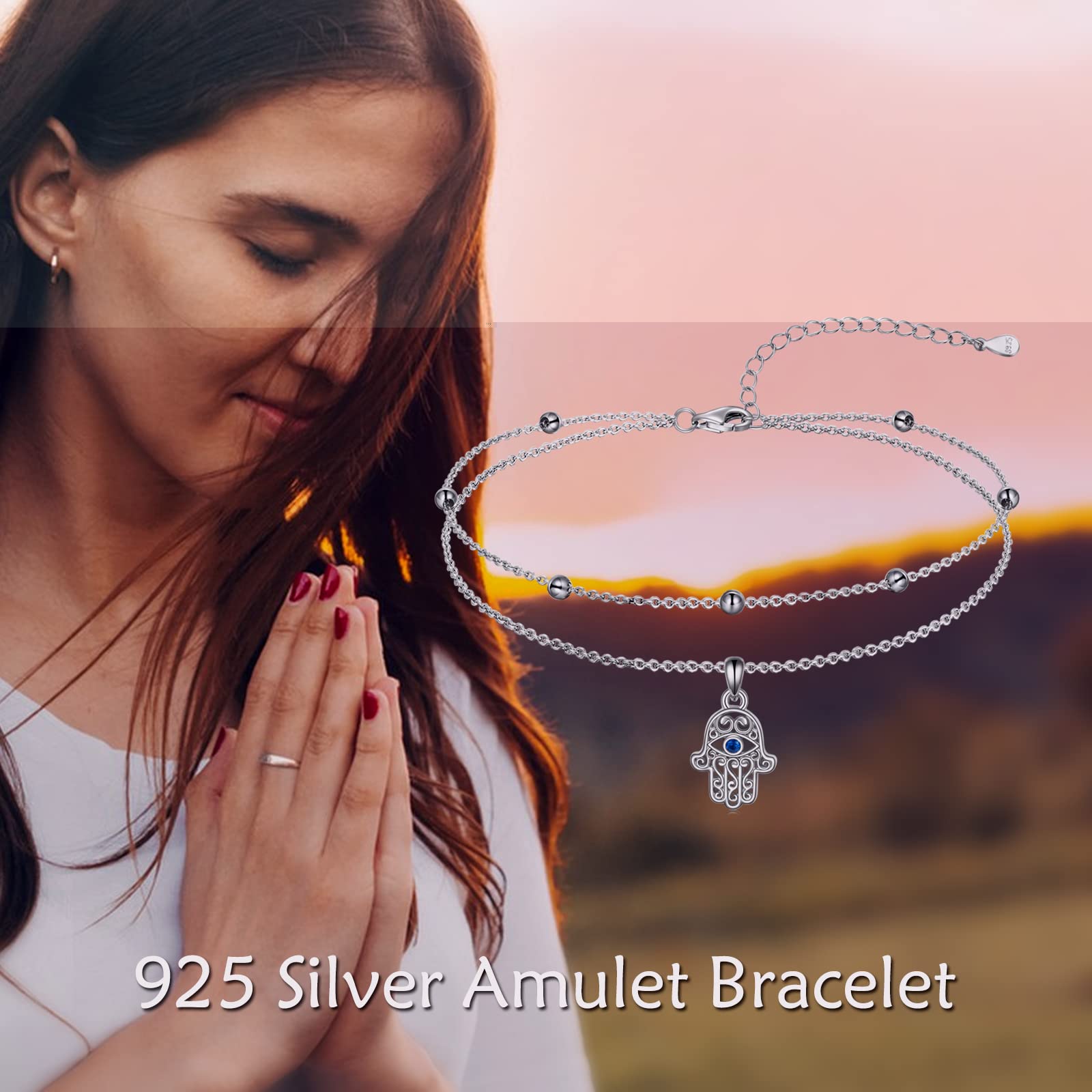 MONGAS Tree of Life/Dragonfly/Butterfly/Hamsa Evil Eye/Elephant/Daisy/Turtle Bracelets Sterling Silver Adjustable Bracelet Christmas Jewelry Gifts for Women - Image 6