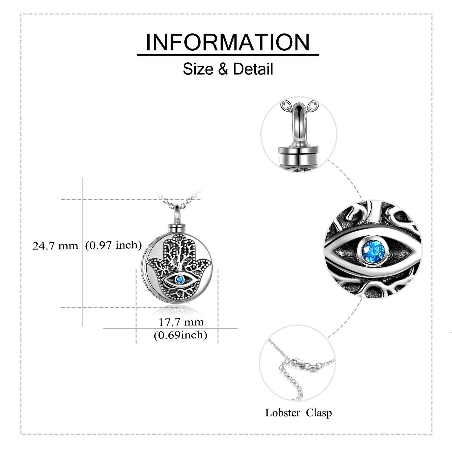 Urn Necklace for Ashes Sterling Silver Cremation Jewelry for Ashes Memory Necklace Jewelry for Women - Image 5